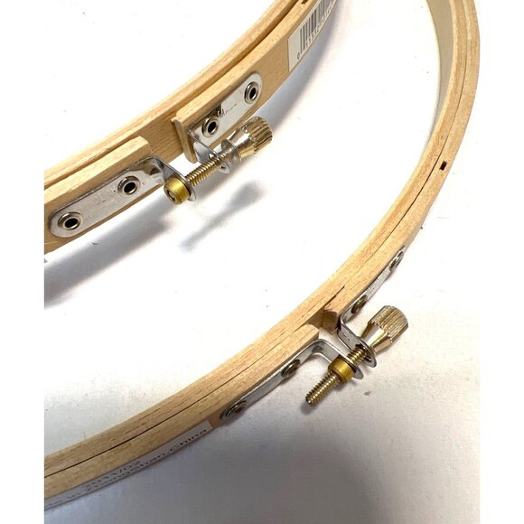 2- 12" Westex Corp Wooden Embroidery Hoops With Metal Fasteners - Picture 2 of 3